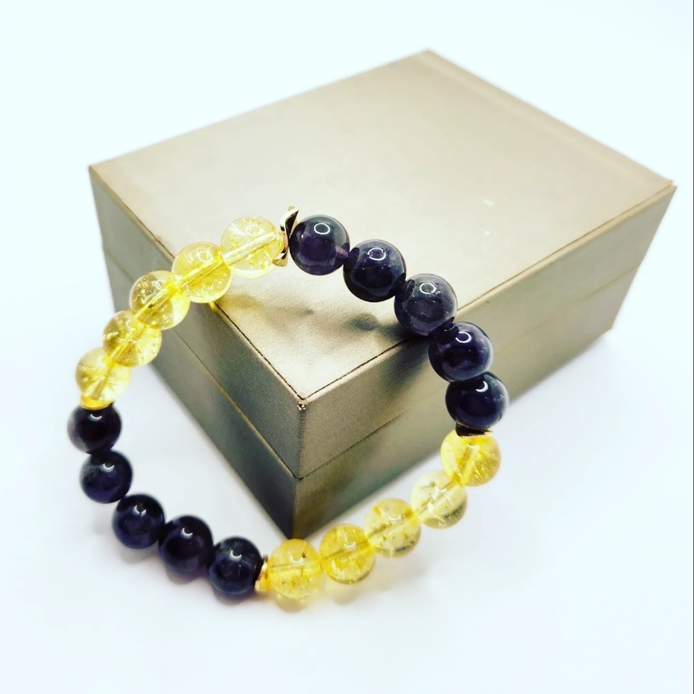 Amethyst Citrine Bracelet 10 mm